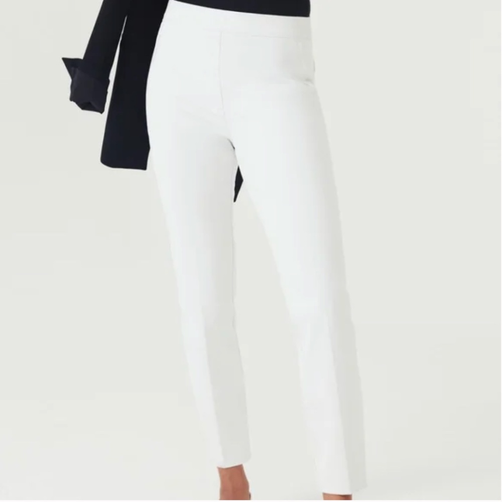 NWT SPANX Slim Straight Pant in Classic White $148 S Tall